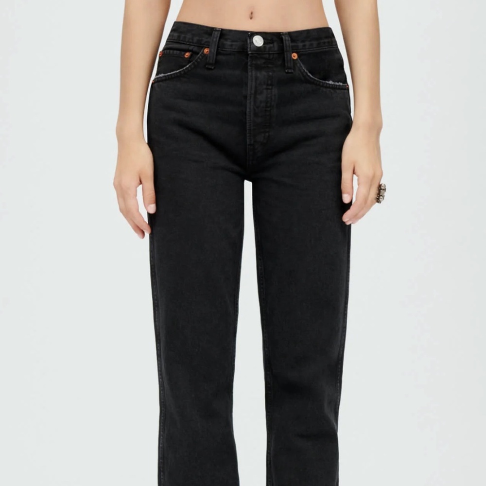 RE/DONE 90s High Rise Loose Jeans in Washed Black